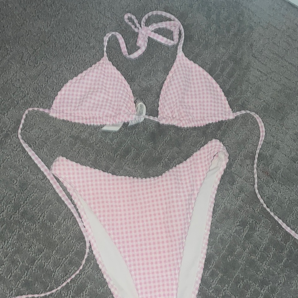 ABERCROMBIE PINK GINGHAM BIKINI